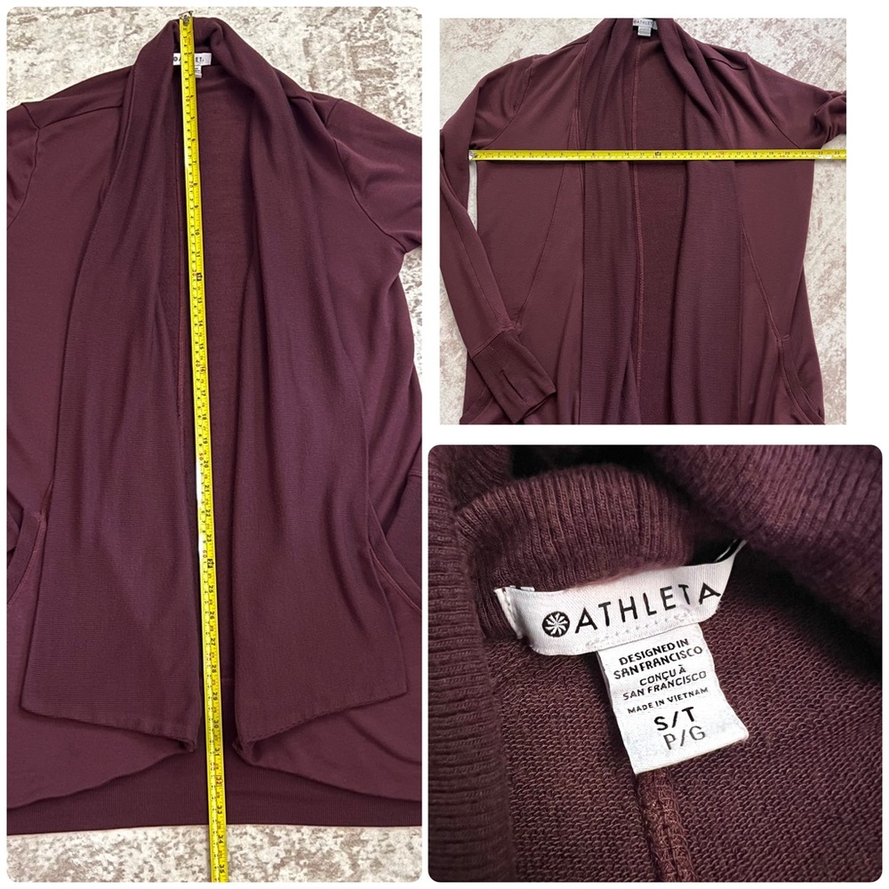 Athleta Decadent Red Nirvana Pranayama Wrap Cardigan Size Small Tall - Picture 13 of 13
